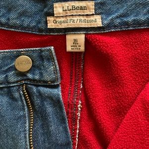 LL Bean Women’s Double L Fleece Lined Jeans Sz 16